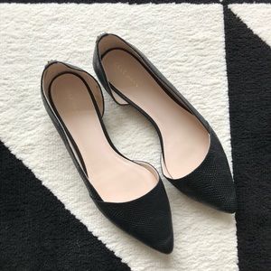 Cole Haan Bambra Snake Embossed Flats - Black